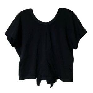 Lululemon Black Its a Tie Short Sleeve Convertible Wrap Crop Tee Shirt Top Sz. 4